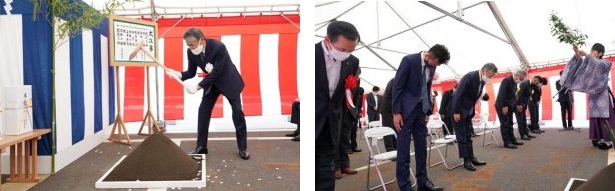 水素専焼発電所の起工式