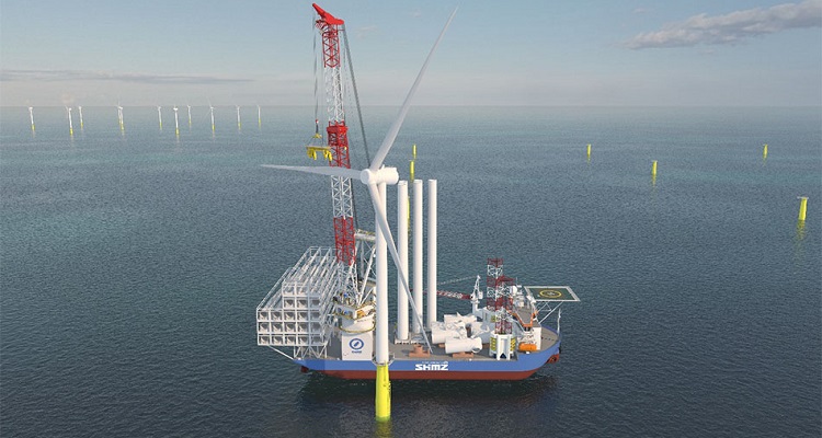 清水建設が建造中の自航式SEP船（完成予想パース）