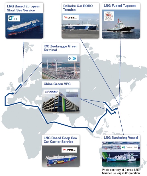 バッテリーハイブリッドLNG燃料自動車専用船