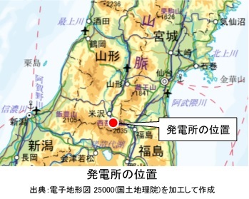 山形県米沢市の小水力発電所