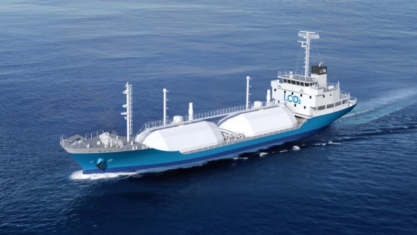 液化CO2輸送船（LCO2船）のイメージ図