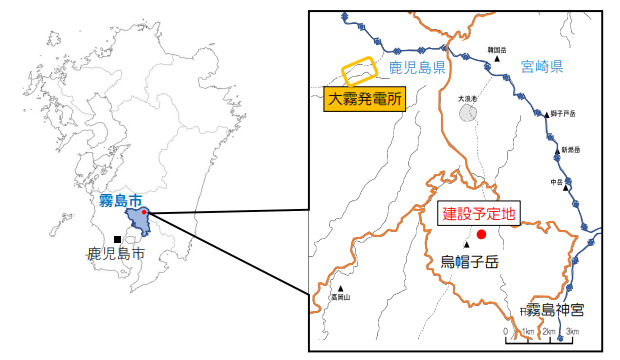 鹿児島県霧島市の地熱発電所建設