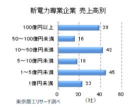 新電力専業企業・売上高別