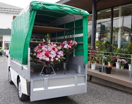 多用途小型商用EV車「ELEMO」、埼玉県川口市のJFTD花キューピット加盟店で実証実験