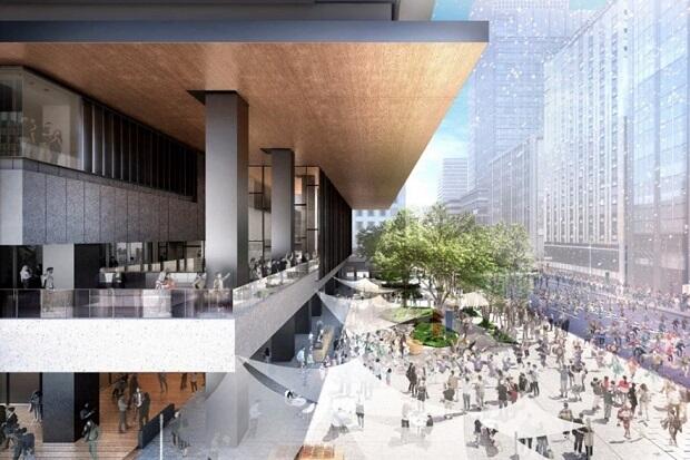 新TODAビル・中央通り側広場外観イメージパース