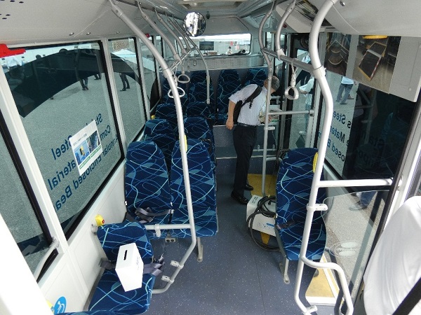 大阪舞洲の2022バステクフォーラムで、EVモーターズ・ジャパンの電気バスに乗ってきました