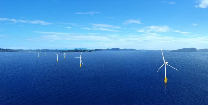 五島フローティングウィンドファーム、長崎県五島市沖の海上風車組立作業を開始