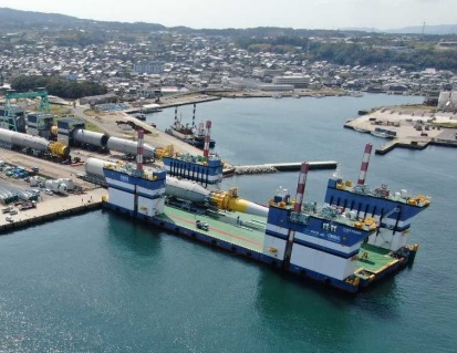 五島フローティングウィンドファーム、長崎県五島市沖の海上風車組立作業を開始